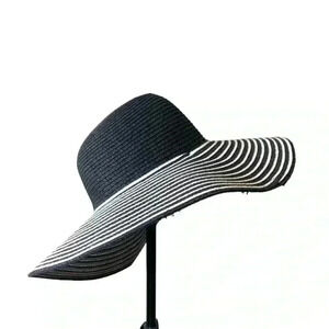 Cruise Club packable,  black and white sun hat